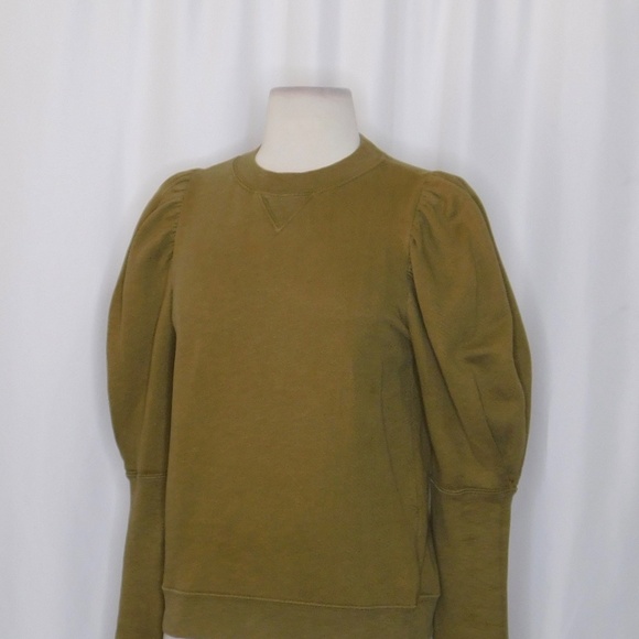 ULLA JOHNSON Philo Pullover Fatigue Green Puff Sleeves Pullover Size P X-Small - Picture 8 of 15